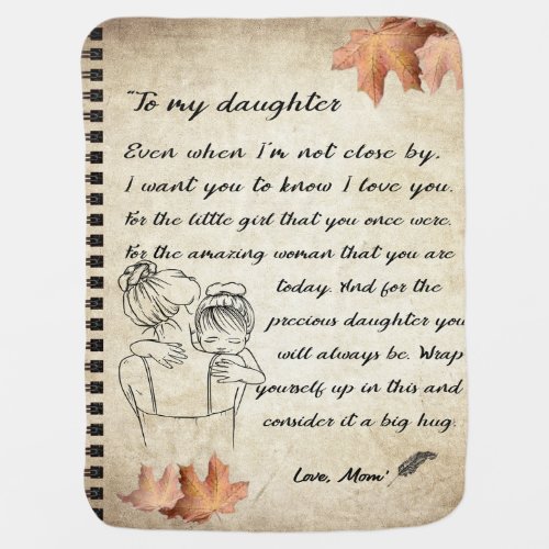 Personalized Letter To My Daughter From Mom Baby Blanket