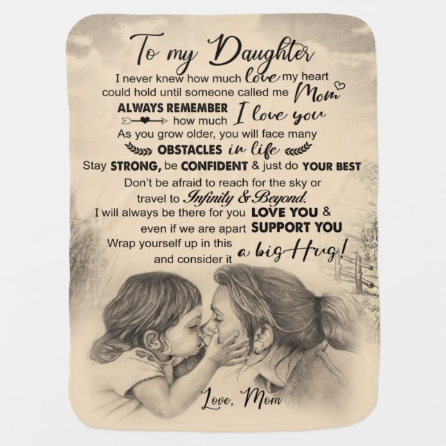 Personalized Letter To My Daughter From Mom Baby Blanket (Front)