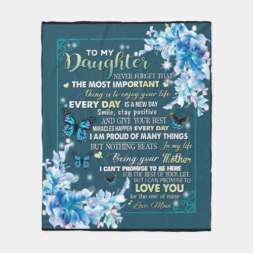 Personalized Letter To My Daughter From Mom Fleece Blanket