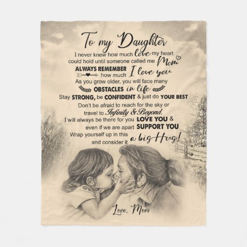 Personalized Letter To My Daughter From Mom Fleece Blanket
