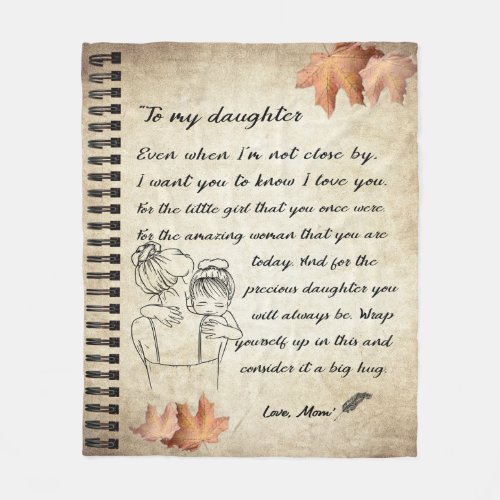 Personalized Letter To My Daughter From Mom Fleece Blanket