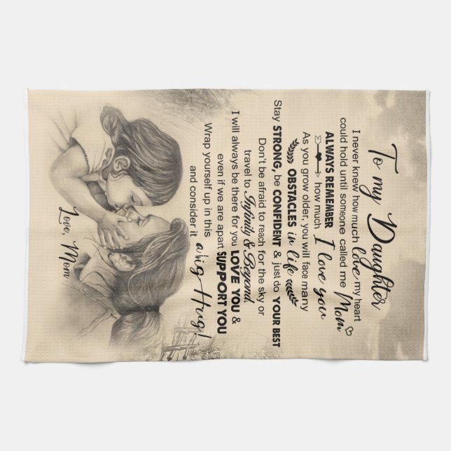 Personalized Letter To My Daughter From Mom Kitchen Towel (Horizontal)