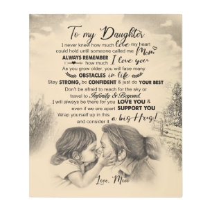 Personalized Letter To My Daughter From Mom Metal Print