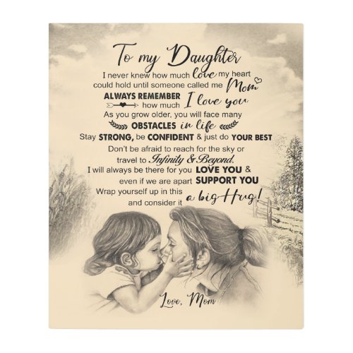 Personalized Letter To My Daughter From Mom Metal Print