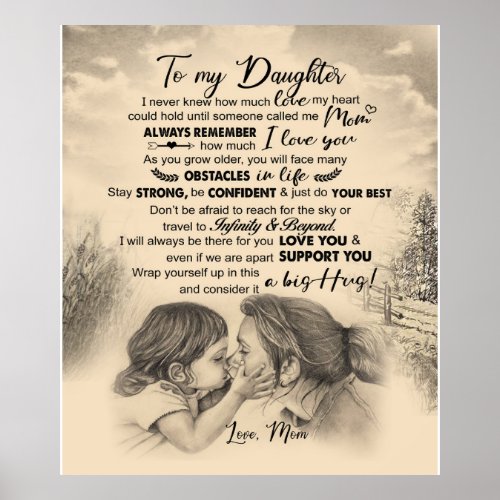 Personalized Letter To My Daughter From Mom Poster