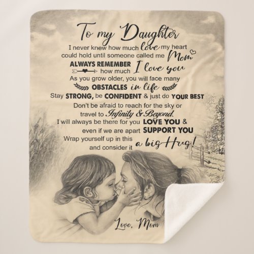 Personalized Letter To My Daughter From Mom Sherpa Blanket
