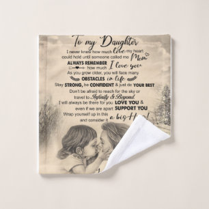 Personalized Letter To My Daughter From Mom Wash Cloth