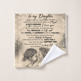 Personalized Letter To My Daughter From Mom Wash Cloth