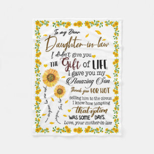 Personalized Letter To My Daughter In Law Fleece Blanket