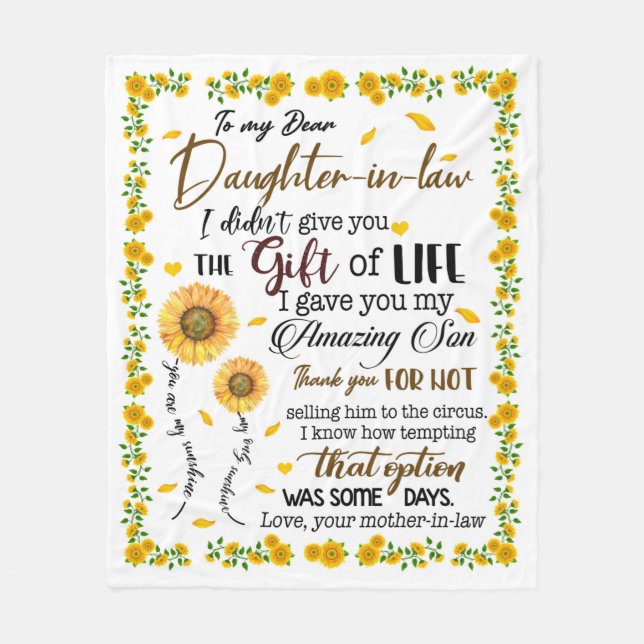 Personalized Letter To My Daughter In Law, Fleece Blanket (Front)