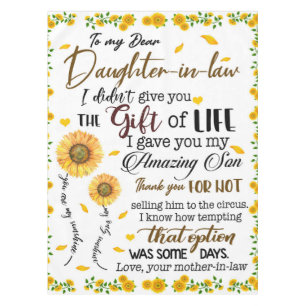 Personalized Letter To My Daughter In Law Tablecloth