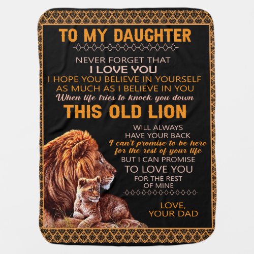 Personalized Letter To My Daughter Love From Dad B Baby Blanket