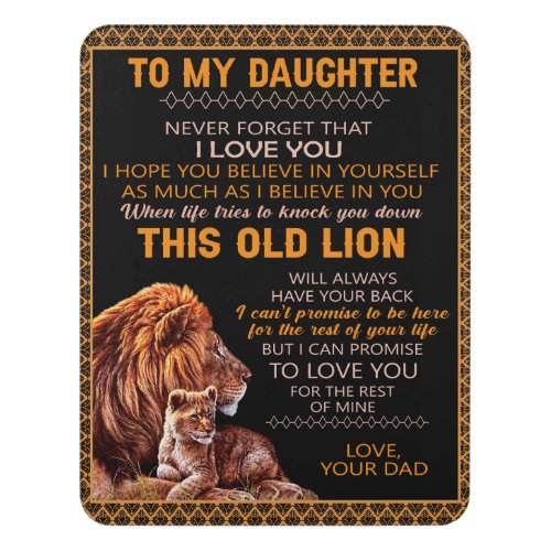 Personalized Letter To My Daughter Love From Dad B Door Sign