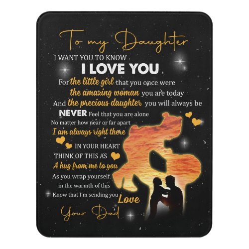 Personalized Letter To My Daughter Love From Dad B Door Sign