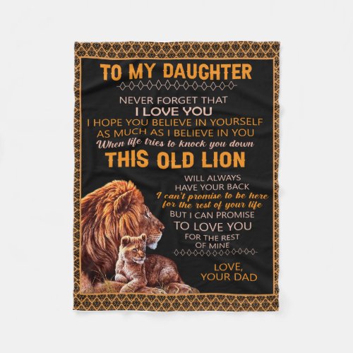 Personalized Letter To My Daughter Love From Dad B Fleece Blanket