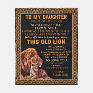 Personalized Letter To My Daughter Love From Dad B Fleece Blanket