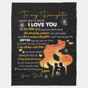 Personalized Letter To My Daughter Love From Dad B Fleece Blanket