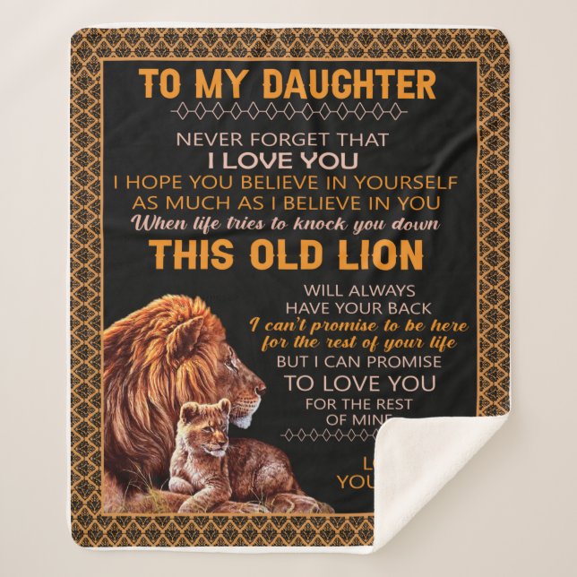 Personalized Letter To My Daughter Love From Dad B Sherpa Blanket (Front)