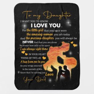 Personalized Letter To My Daughter Love From Dad Baby Blanket