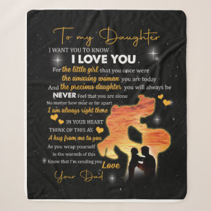Personalized Letter To My Daughter Love From Dad Sherpa Blanket