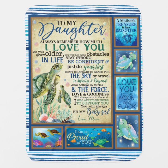 Personalized Letter To My Daughter Love From Mom Baby Blanket (Front)