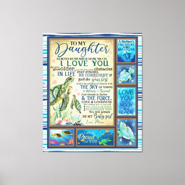 Personalized Letter To My Daughter Love From Mom Canvas Print (Front)