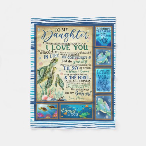 Personalized Letter To My Daughter Love From Mom Fleece Blanket