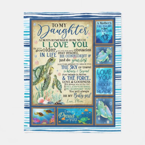 Personalized Letter To My Daughter Love From Mom Fleece Blanket