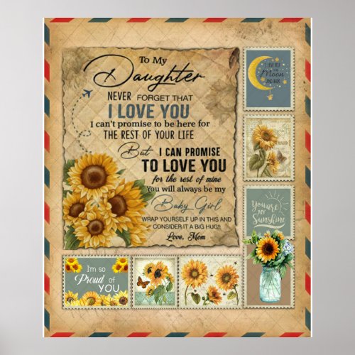 Personalized Letter To My Daughter Vintage Poster