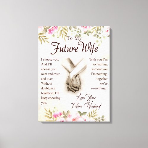 Personalized Letter To My Future Wife Canvas Print