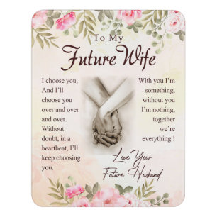 Personalized Letter To My Future Wife, Door Sign