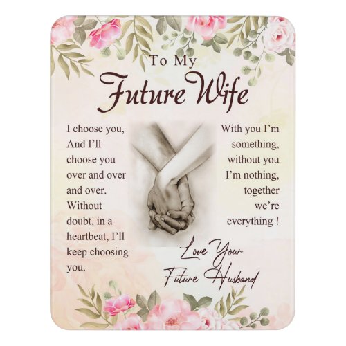 Personalized Letter To My Future Wife Door Sign