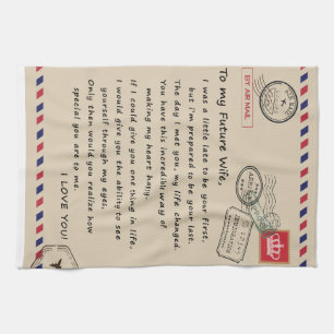 Personalized Letter To My Future Wife Kitchen Towel