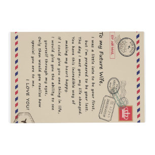 Personalized  Letter To My Future Wife Placemat