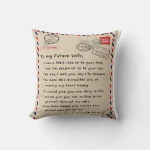 Personalized  Letter To My Future Wife Throw Pillow