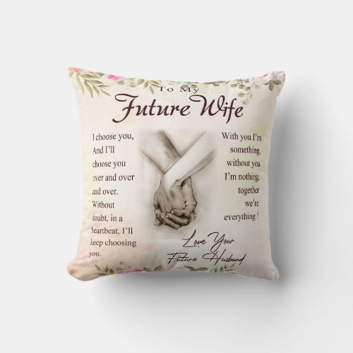 Personalized Letter To My Future Wife Throw Pillow