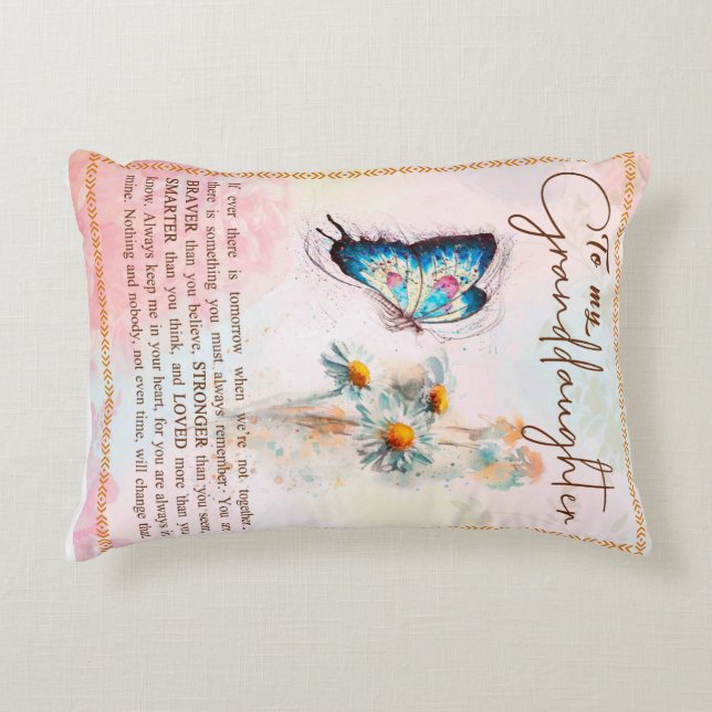 Personalized Letter To My Granddaughter Accent Pillow (Front)
