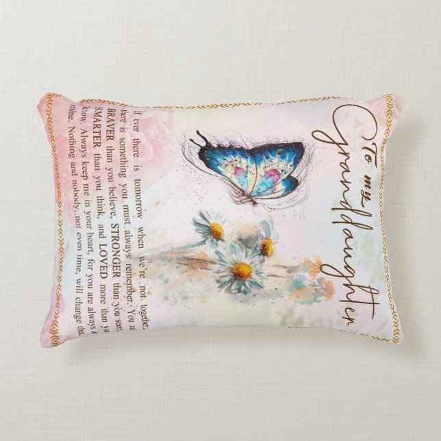 Personalized Letter To My Granddaughter Accent Pillow (Front)