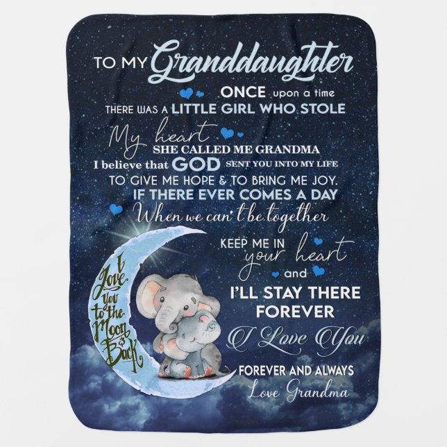 Personalized Letter To My Granddaughter Baby Blanket (Front)