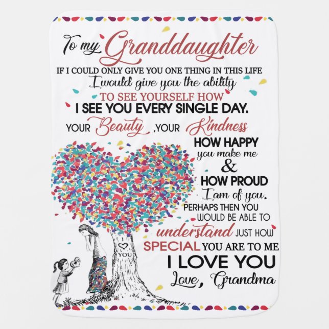 Personalized Letter To My Granddaughter Baby Blanket (Front)
