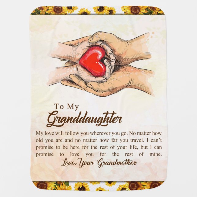 Personalized Letter To My Granddaughter Baby Blanket (Front)