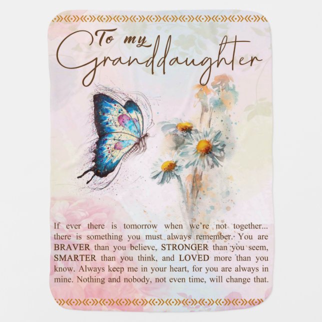 Personalized Letter To My Granddaughter Baby Blanket (Front)