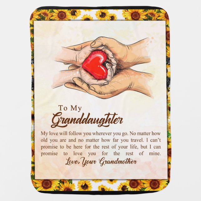 Personalized Letter To My Granddaughter, Baby Blanket (Front)