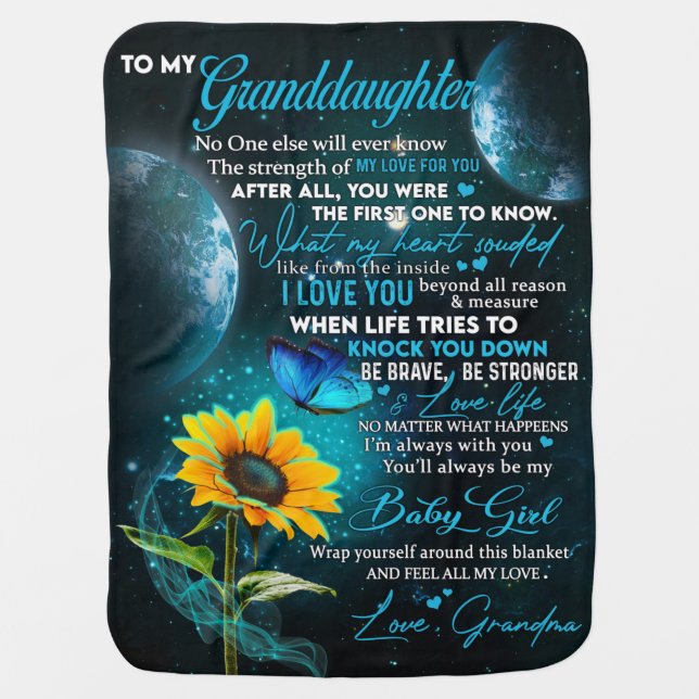 Personalized Letter To My Granddaughter Baby Blanket (Front)