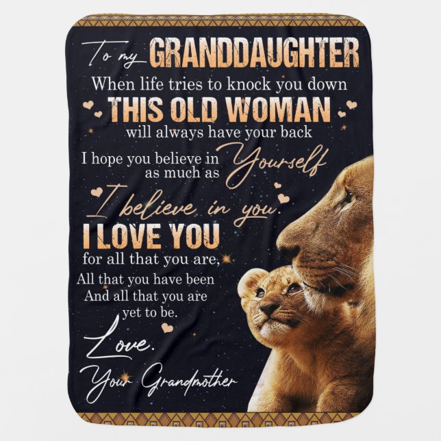 Personalized Letter To My Granddaughter Baby Blanket (Front)