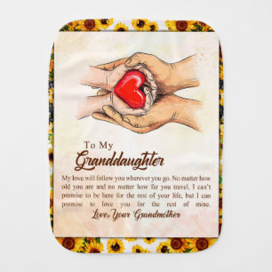 Personalized Letter To My Granddaughter, Baby Burp Cloth