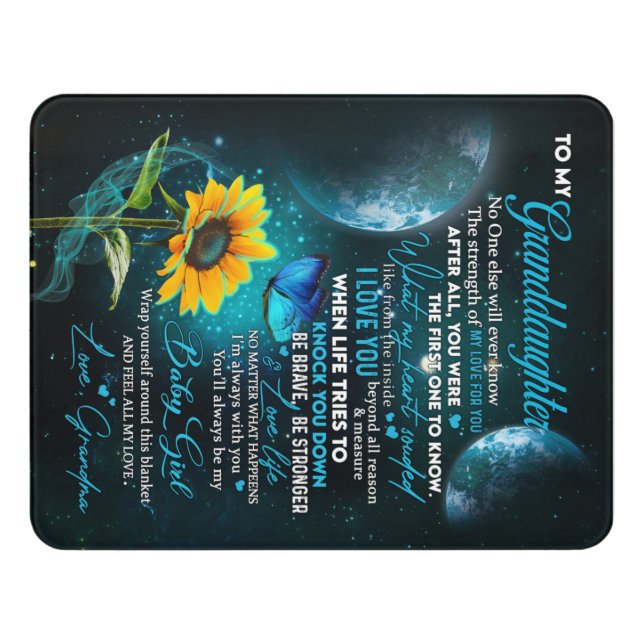 Personalized Letter To My Granddaughter Door Sign (Contemporary Front)