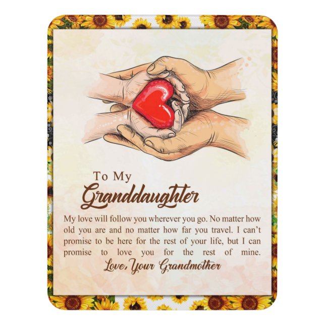Personalized Letter To My Granddaughter, Door Sign (Contemporary Vert)