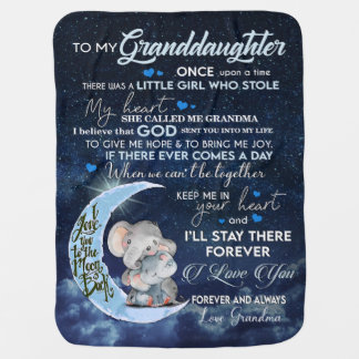 Personalized Letter To My Granddaughter, Elephant Baby Blanket