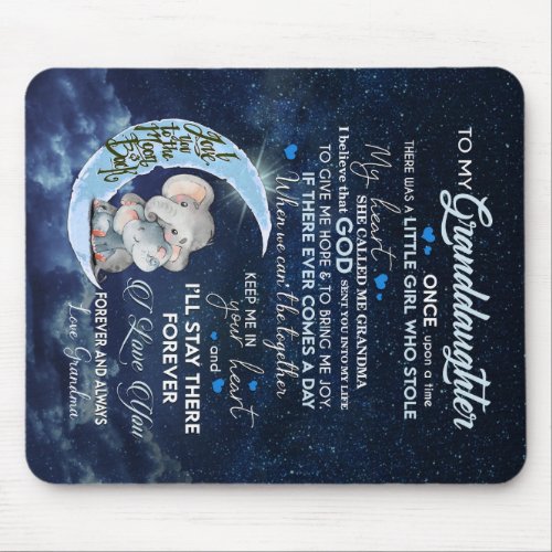 Personalized Letter To My Granddaughter Elephant Mouse Pad